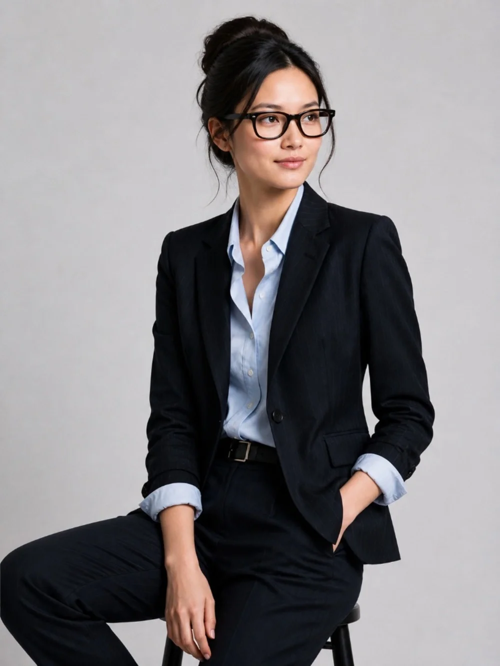 J.Crew 1035 Super 120s Wool Blazer Pinstripe Black 12